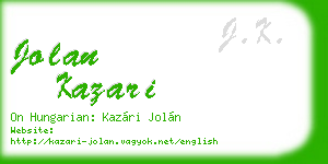 jolan kazari business card