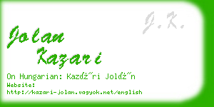 jolan kazari business card